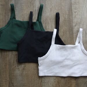 Women's sports bras bundle - Green, Black, and White
